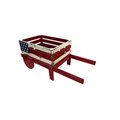 Alpine Corp Alpine Corp BKY100HH American Flag Wooden Wheel Barrel Planter BKY100HH